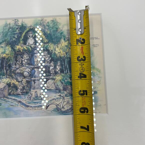 The Disney Gallery Snow White Grotto Watercolor by John Hench 1960 w/ COA Tokyo - Picture 13 of 14